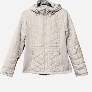 Sebby Women's Silver Quilted Puffer Jacket